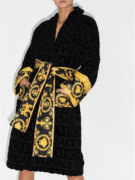 versace robe black for sale|Versace baroque robe.